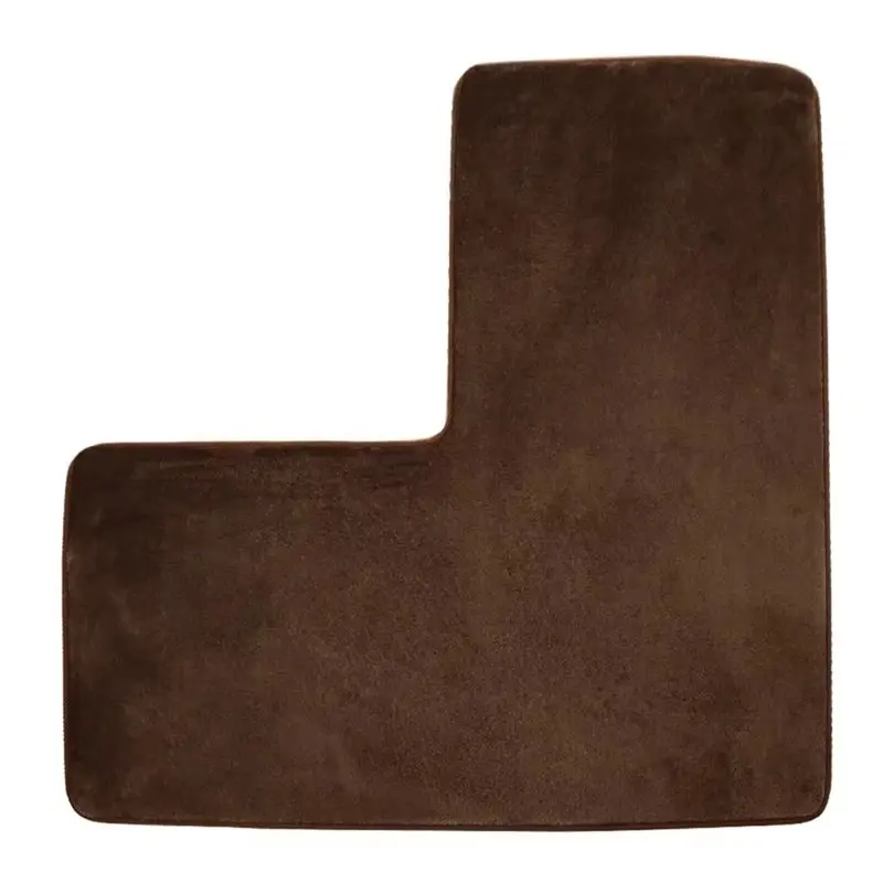 RALCA-L-Shaped Bath Mat Non-Slip Bathroom Floor Rug Washable Carpet For Square Showers C