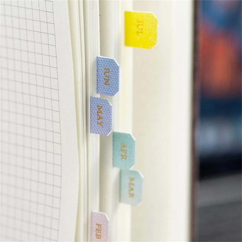 

10 Sheets Monthly Separator Tabs Monthly Tabs Index Sticker for Office Study