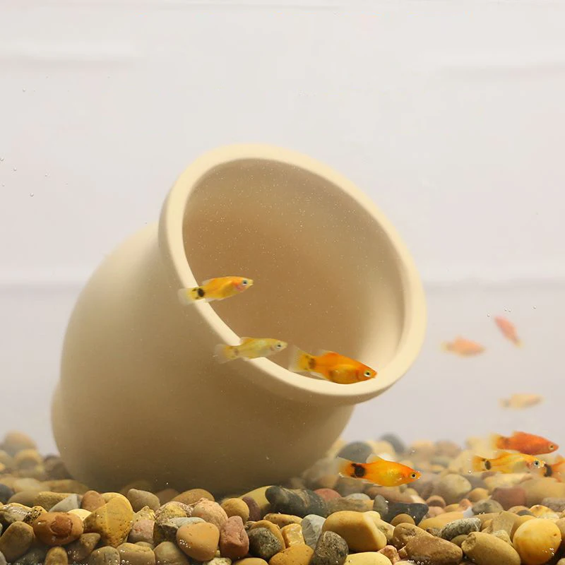 Fish Tank Ceramic House Aquarium Decoration Fish Shrimps Shelter House Pottery Scorpion House Canister Stone Cave Ornament