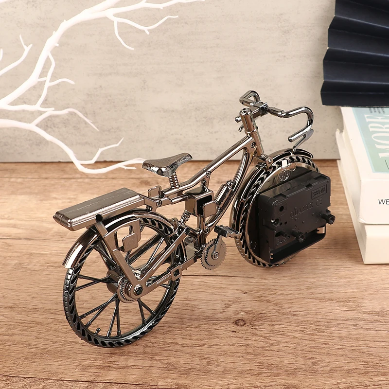 Vintage Bicycle Shape Table Alarm Clock Arabic Numeral Home Room Desktop Decoration Crafts Creative Gift