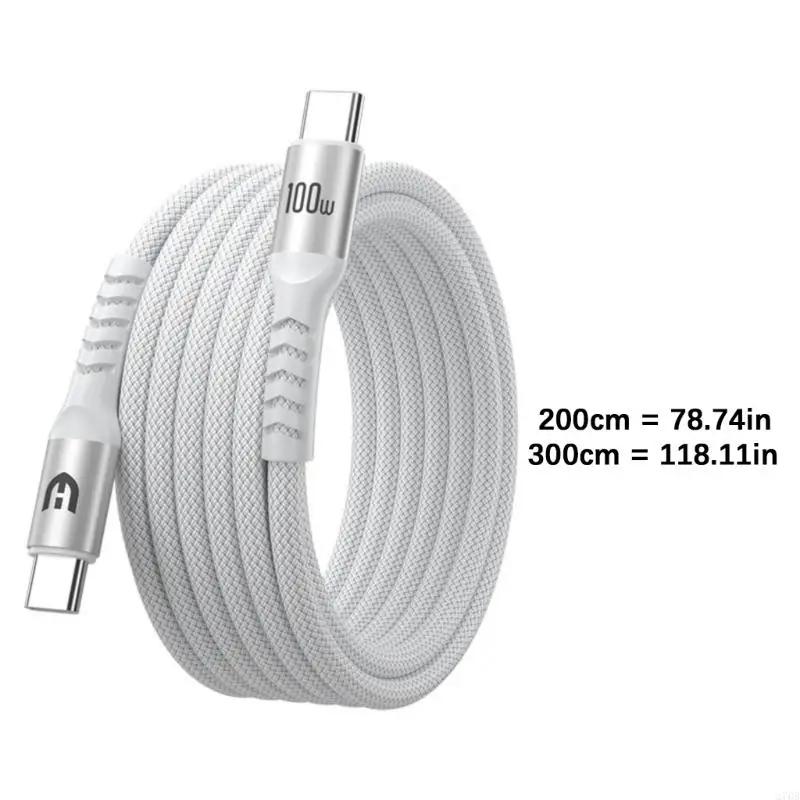 USB C 빠른 충전 케이블 와이어 PD100W 전원 코드 라인 지원 480Mbps 노트북 전화에 대한 데이터 전송