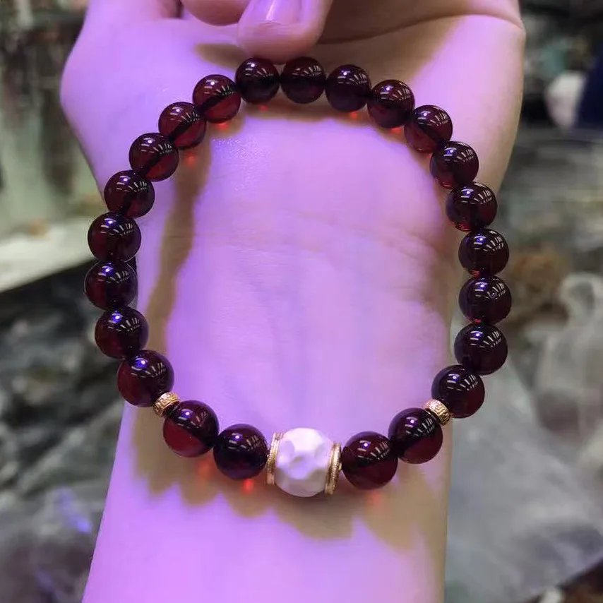 White Kyara Agarwood Mala Bracelet Lacquer Craft Nanhong Agate Amber Pearl New Chinese Style Wenwan Prayer Beads For Women - view 6
