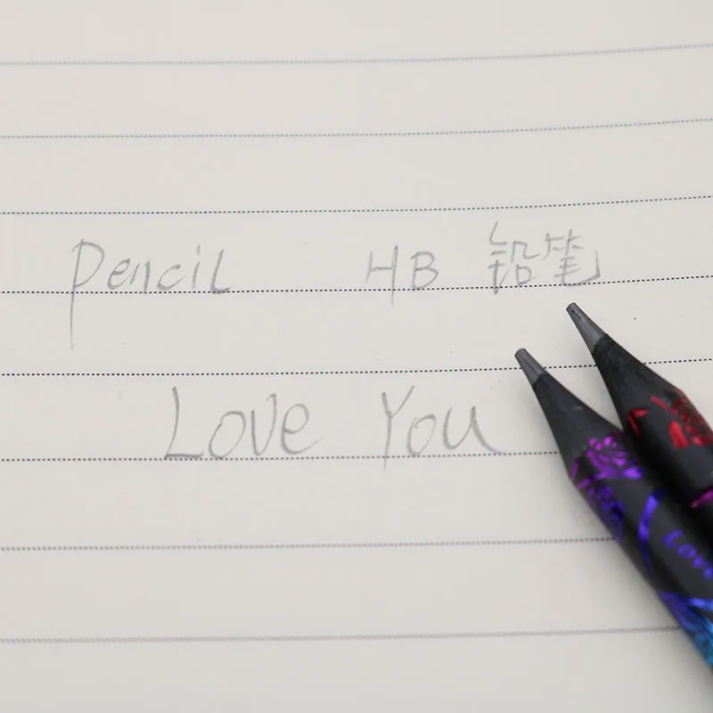 New Product 6 Pieces / Set High Quality Pencil Packaging 6 Colorful Diamond Pencils Of Different Colors Cute School Black Wooden