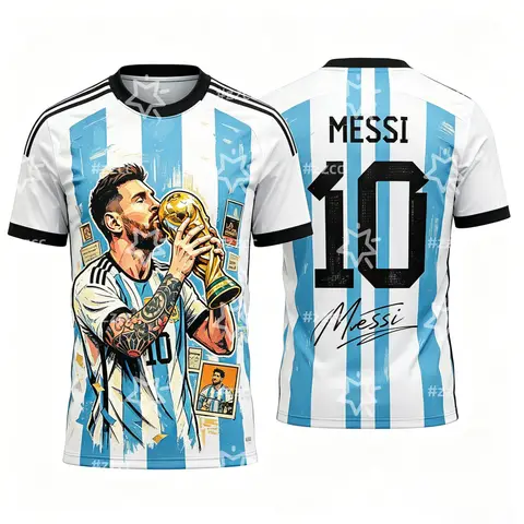 2026 Messi No.10 football jersey fan commemorative gift Summer Sports Men's T-Shirt Kid's Clothing Tee Woman cycling jersey