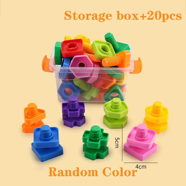 10/20 sztuk zestaw zakręcanie klocki kreatywne mozaikowe Puzzle zabawki dla dzieci plastikowa wkładka kształt nakrętki chłopcy zabawki edukacyjne