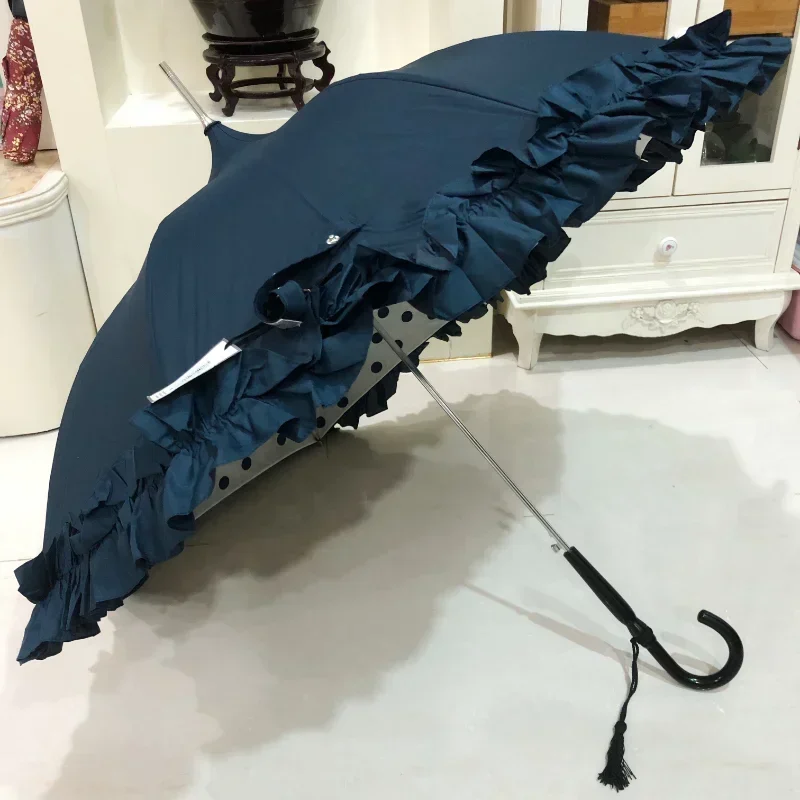 

Automatic Beach Cute Umbrella Kawaii Lolita Sunshades Long Sun Umbrella Strong Sunny Guarda Sol De Praia Umbrellas For Women