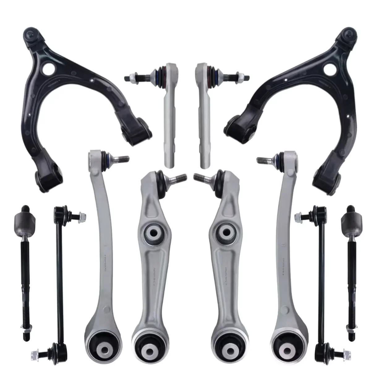 TOPICKSAP 12Pcs Front Lower Control Arm w/Ball Joint Stabilizer Link & Tie Rod Kit for Tesla Model X 2015-2022 Suspension
