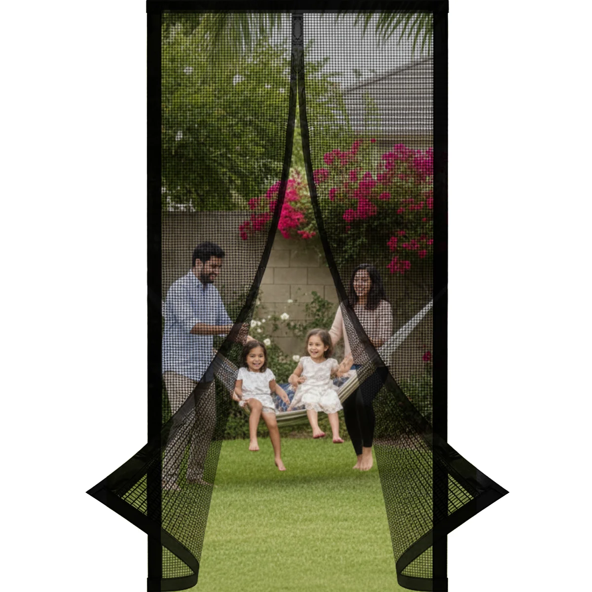 Magnetic Screen Door, PP Nano Heavy-Duty Mesh with Strong Magnets, Hands-Free Auto Close, No-Drill Anti-Mosquito Breathable Door