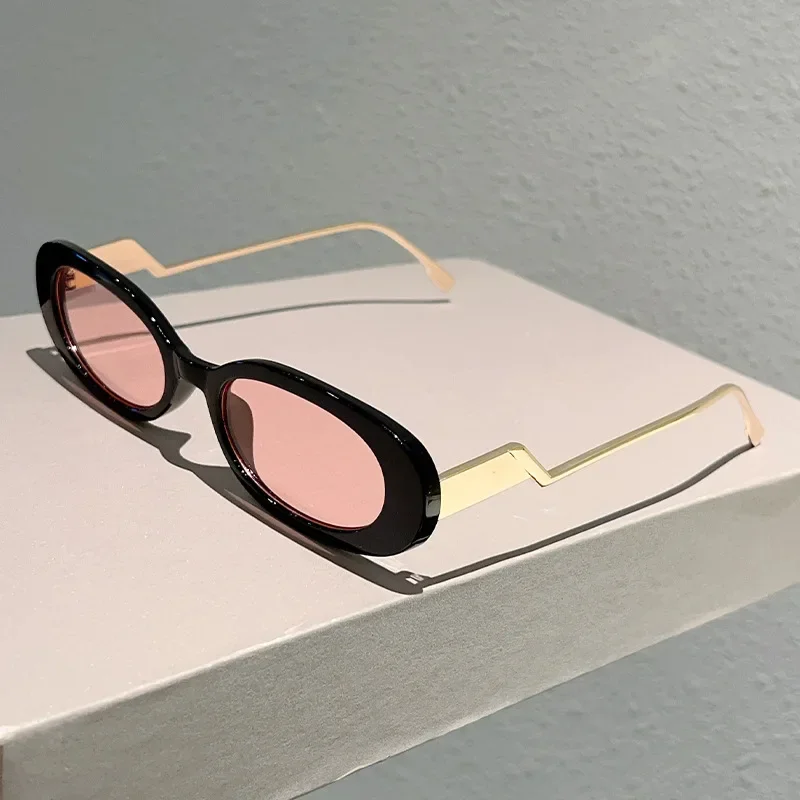 

Популярные овальные солнцезащитные очки y2k для женщин и мужчин, винтажные солнцезащитные очки в стиле панк, люксовый бренд, дизайнерские уличные очки в стиле хип-хоп, металлические очки UV400