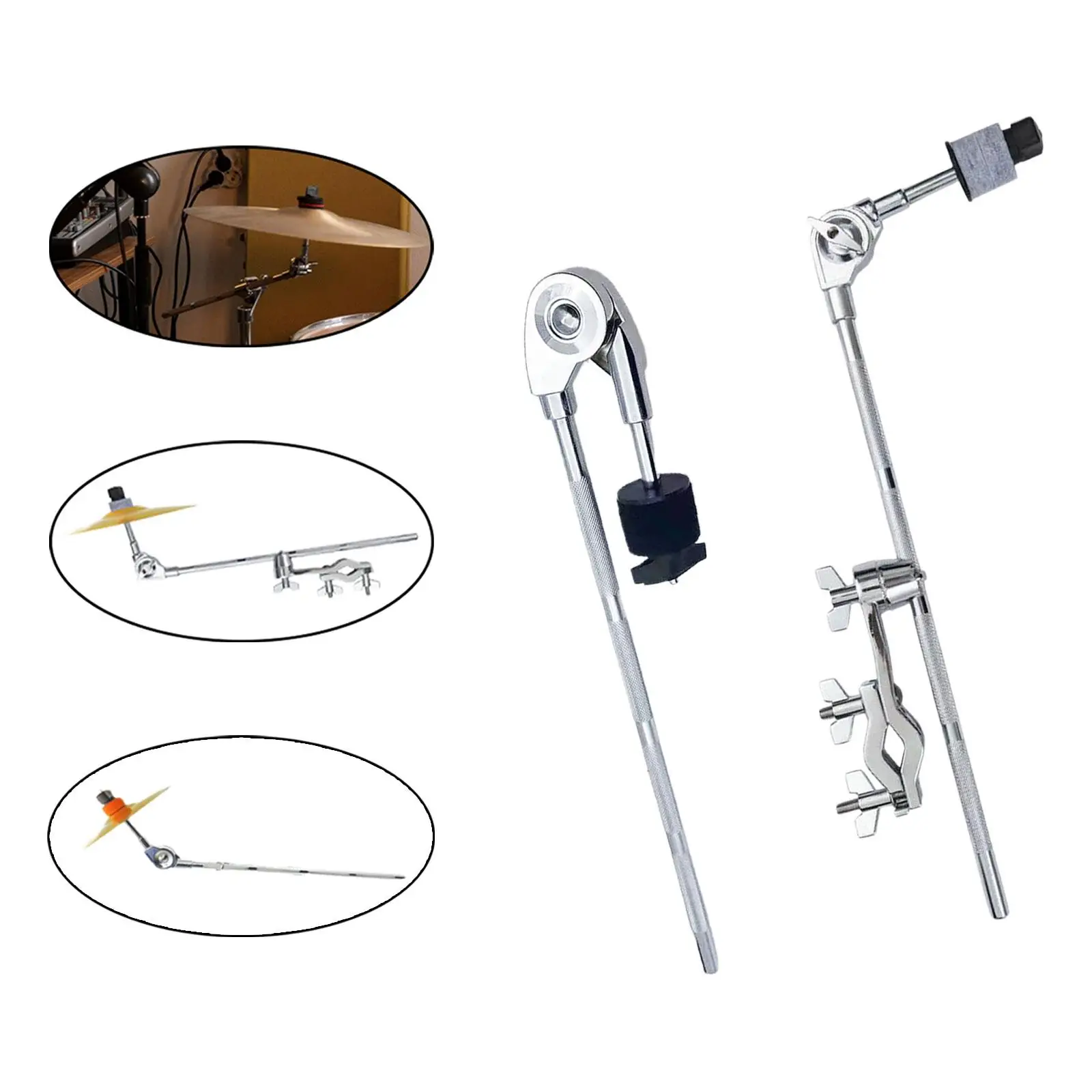 

Drum Set Clamp Drum Parts Hardware Adjustable Cymbal Arm Attachment Drum Extension Clamp for Music Instrument Cymbal Drum Parts