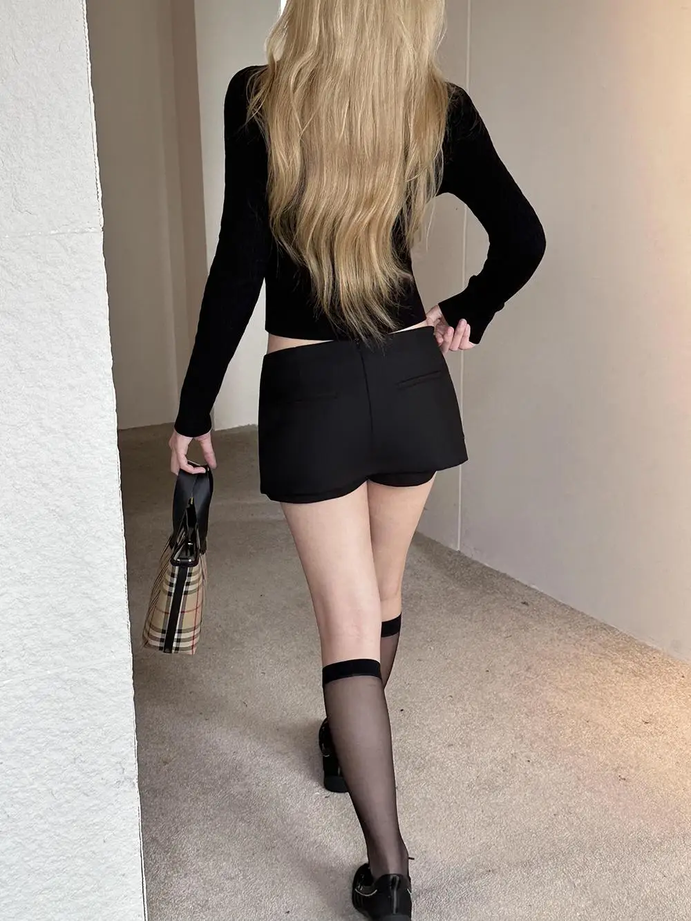 Women RA  High Waist Side Zips The Two-way Mini Skirt Shorts