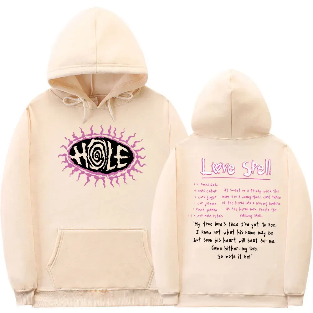 Hole Love Spell Lyrics Vintage Hip Hop Hoodie Men Women Oversized Hoodies Courtney Love Beautiful Monsters 90s Rock Band Clothes