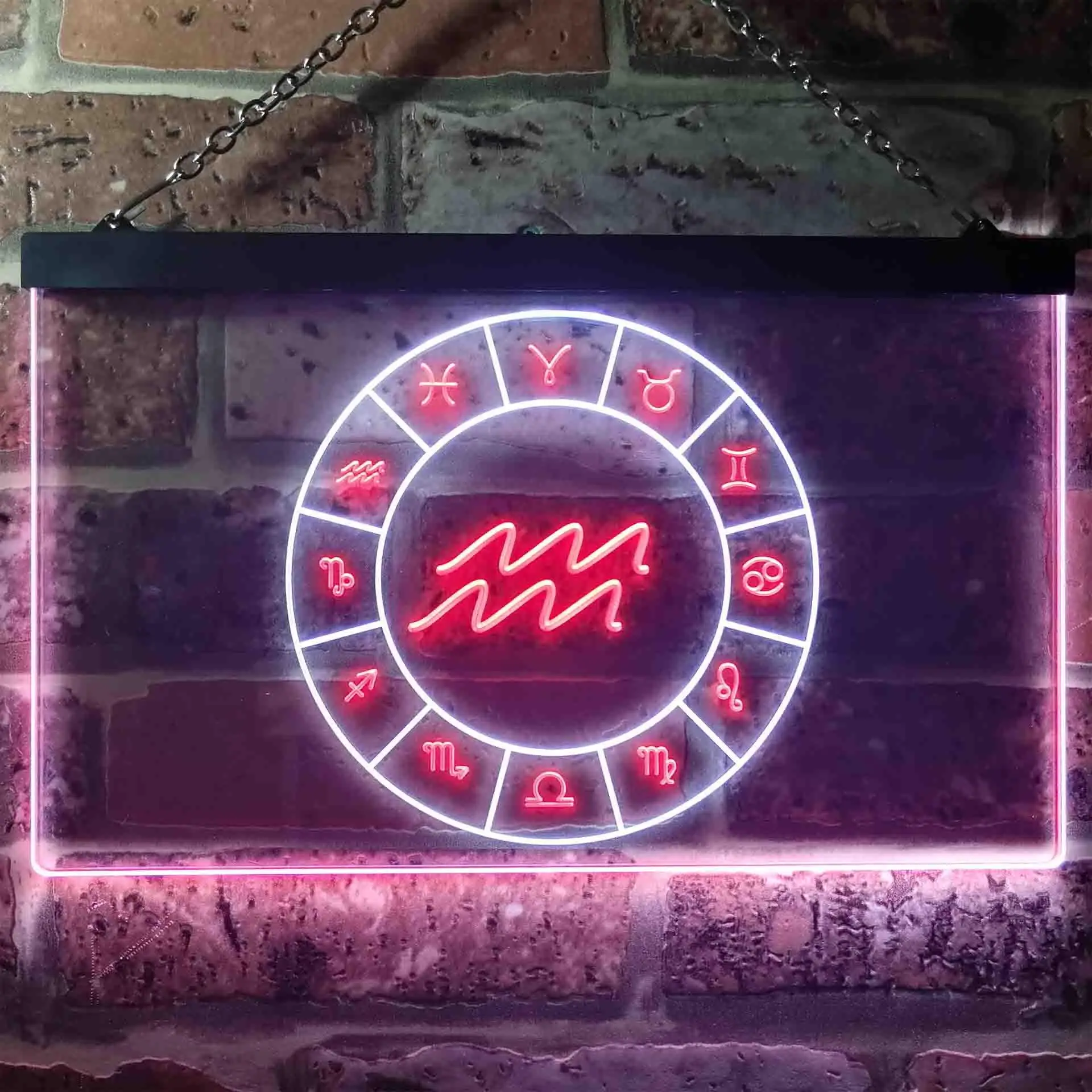 Aquarius Astrology Zodiac Dual-color LED Neon Sign st6-i3314