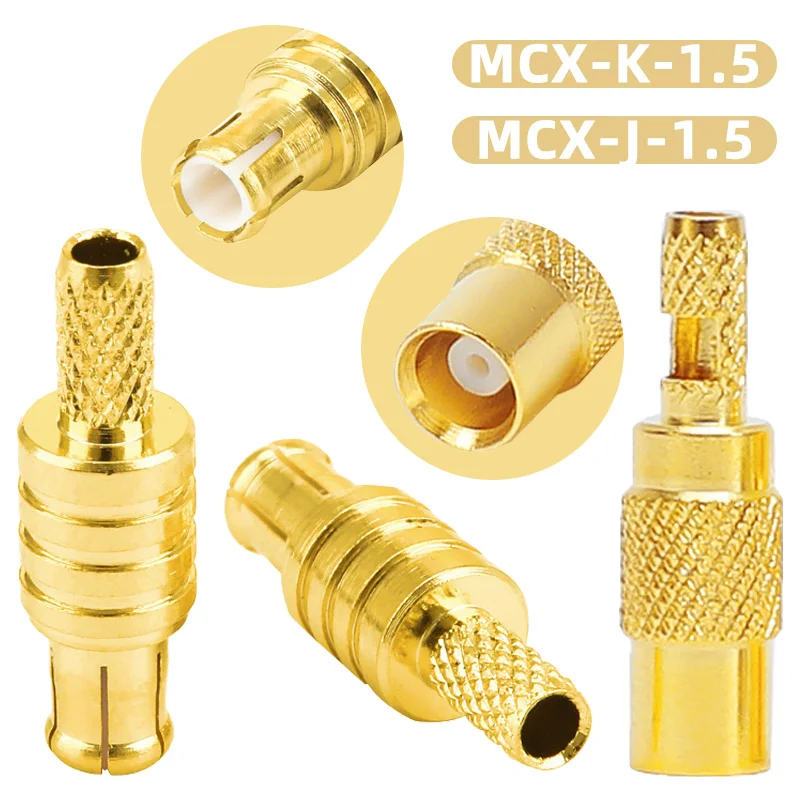 

2PCS MCX-J-1.5 Male Head MCX-K-1.5 RF MCX Adapter MMCX Male Female Stright Connector MMCX-JB2 Crimping RG316/174 Connector