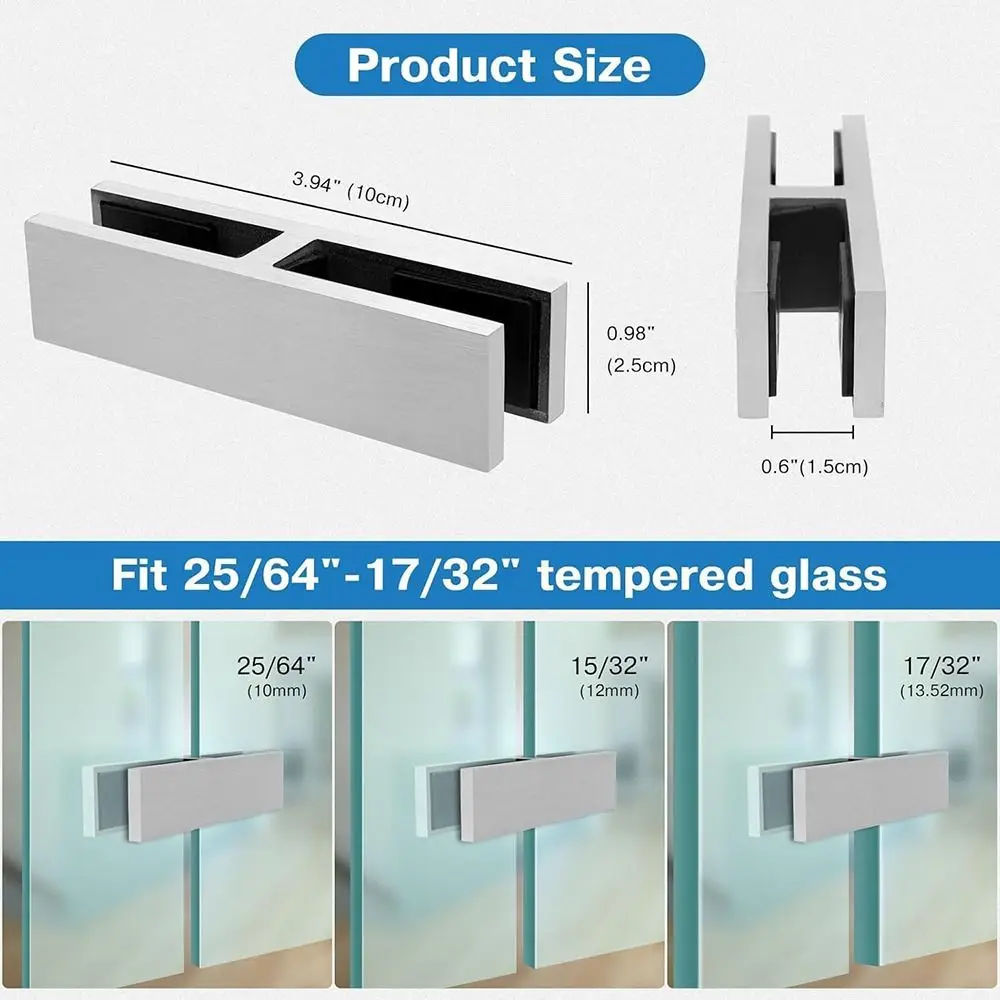 Stainless Steel Glass Clamp Bracket Satin Finish 180 Degree Stainless Steel Glass Clamp Heavy Duty 90 Degree