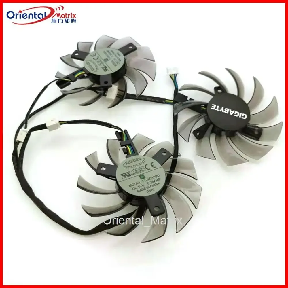 

3pcs/lot T128010SU 12V 0.35A 75mm VGA Fan For Gigabyte GTX770 GTX580 560ti GTX670 Graphics Card Cooling Fan