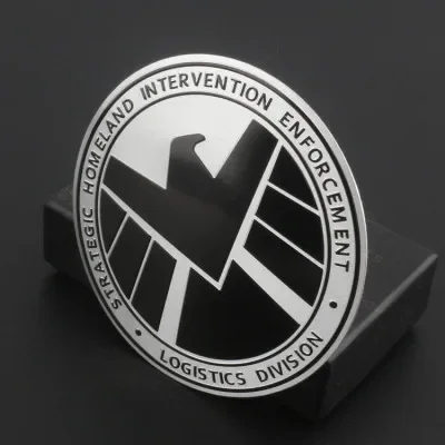 Aluminium Alloy Trail Rated Round for AGENTS OF SHIELD Emblem Badge for Car Motorcycle Body Patch Trunk Styling Auto Sticker