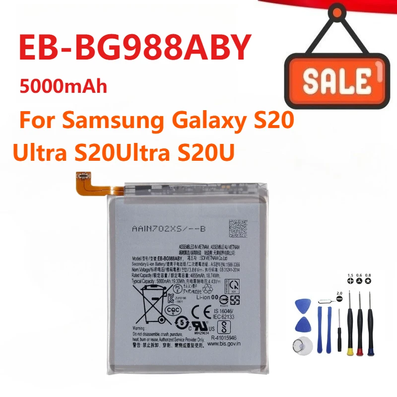 

Новый сменный аккумулятор EB-BG988ABY 5000 мАч для Samsung Galaxy S20 Ultra S20Ultra S20U, аккумуляторы для мобильных телефонов, высокое качество