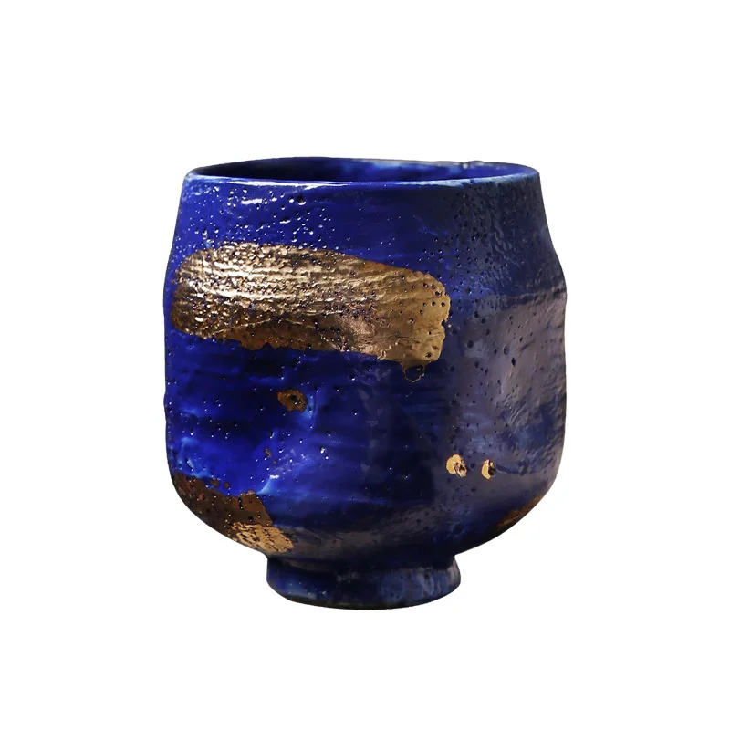 Three Hand Crafted Shikino Yaki Master Cup, Japanese Style Gilded Opening Tea Tasting Ceramic Kung Fu Cup