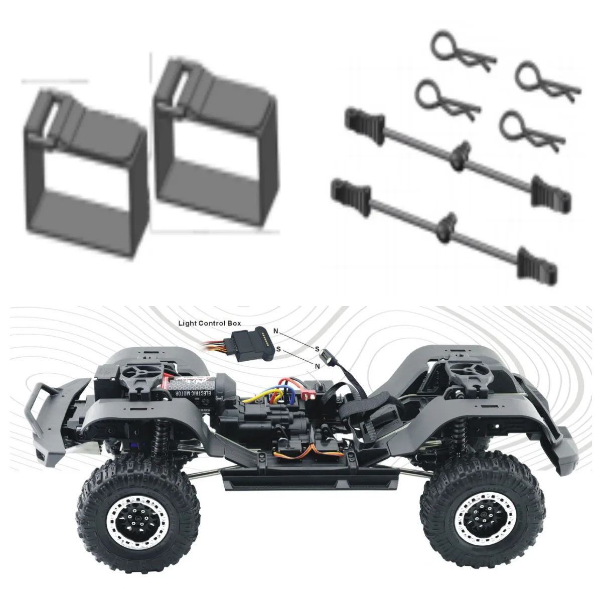 RGT RC Spare Parts R86806 Magnetic Adapter Cable R86771 Body Clip For EX86190 EX86020 EX86160 1/10 Crawler - Intrude Car