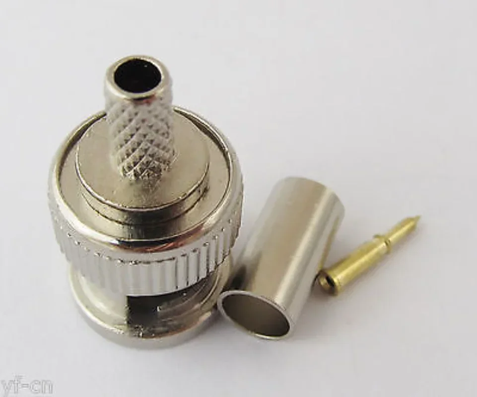 25-Piece BNC RG58 RG59 RG60 Male Plug Crimp Connectors for CCTV Camera Connect Anpwoo BNC Communication Converter  sercurity IPC