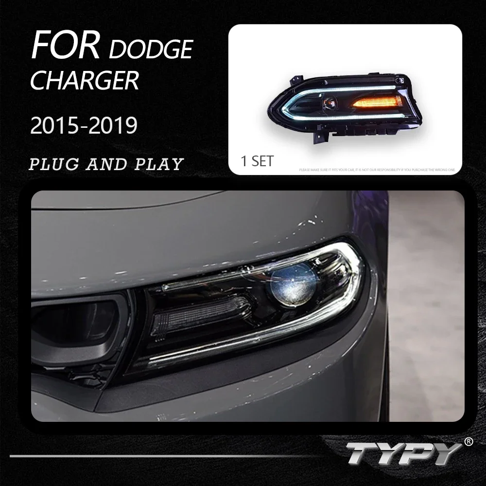 

TYPY Dynamic Signal Head Lamp Automotive Accessories Upgrade Modified New LED For Dodge Charger 2015-2019 Headlights