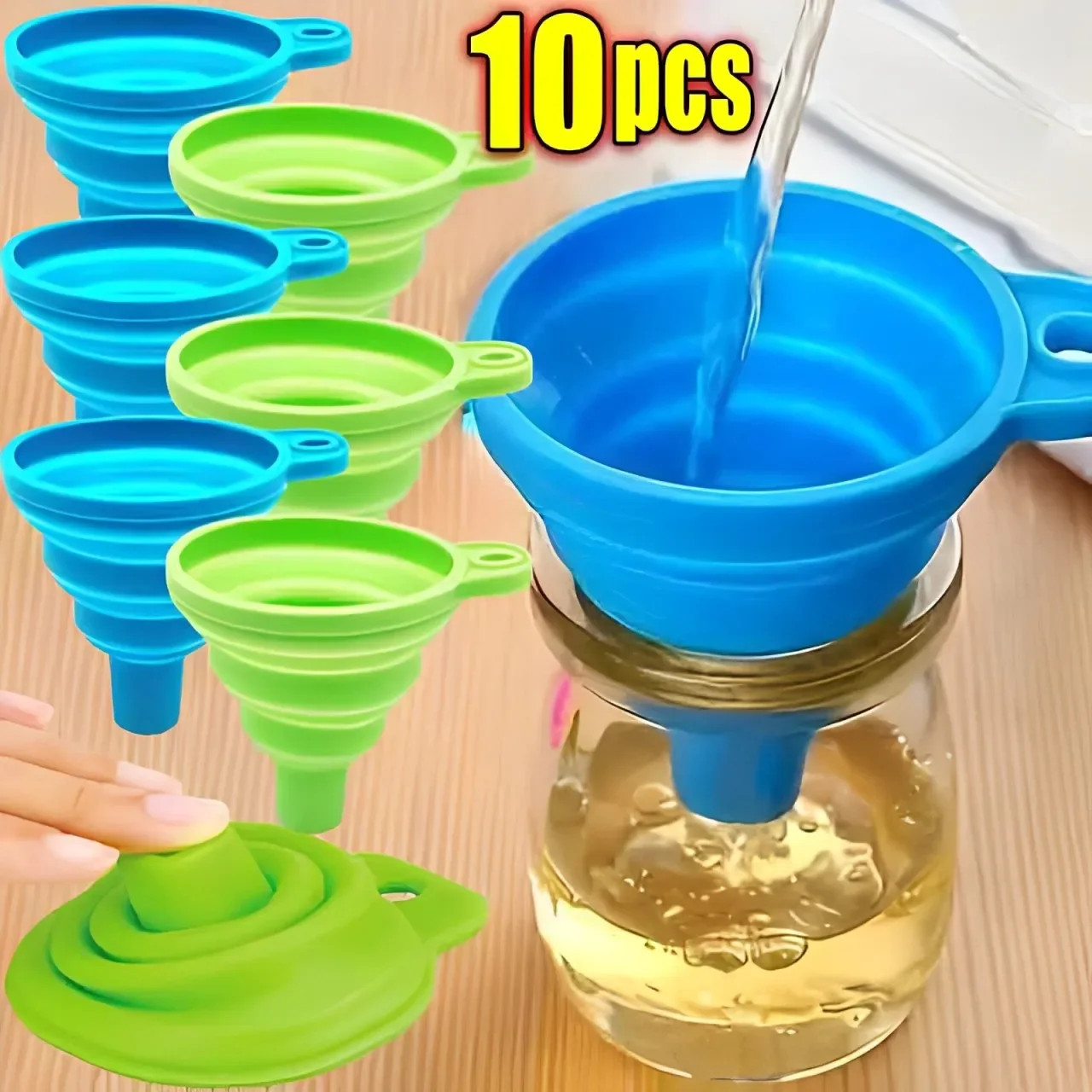 Foldable Silicone Funnel Collapsible Universal Funnels Beer Oil Liquid Hopper Kitchen Cooking Accessories Engine Tools Trechter