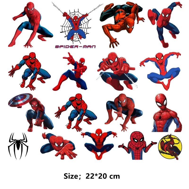 Disney adesivi termici di piccole dimensioni per bambini toppe per vestiti maglietta SpiderMan stampa regali per bambini applicazioni di stiratura