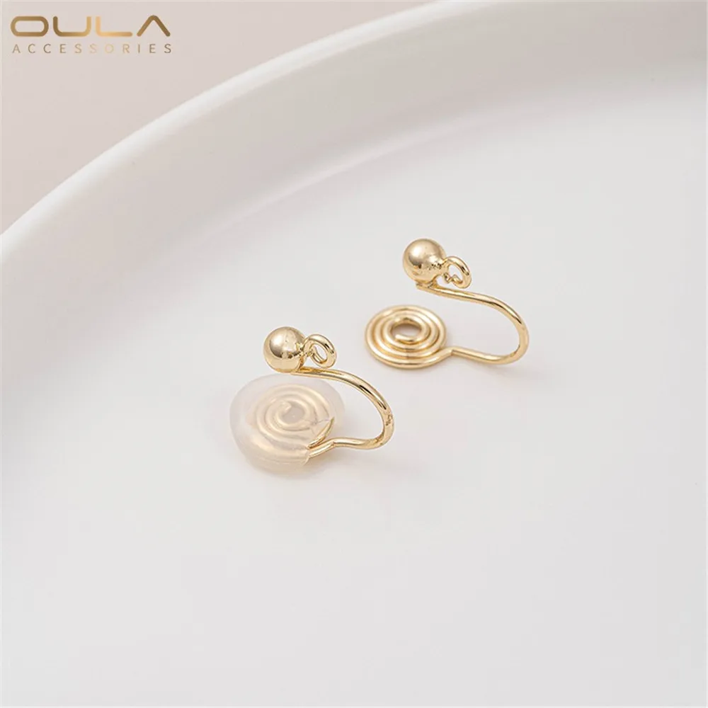 14K Gold-Plated Bean Ear Clips No-Piercing Required Silicone Ear Bone Lifting Rings DIY Fashion Accessory Mosquito Tra Design