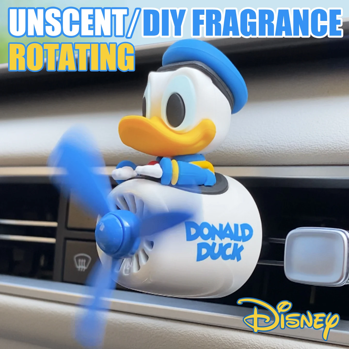

Unscented No perfume DIY fragrance diffuser Disney Donald Duck pilot rotate plane car ornaments air vent decorations accessories