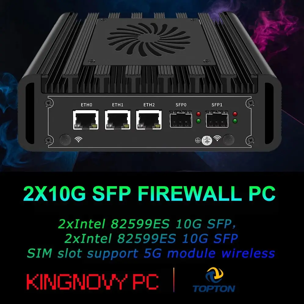 2x10G SFP+ Solid Firewall Mini PC 3x2.5G i226-V Lans Intel Alder Lake N100 DDR5 NVMe Proxmox pfSense OPNsense Home Server Host