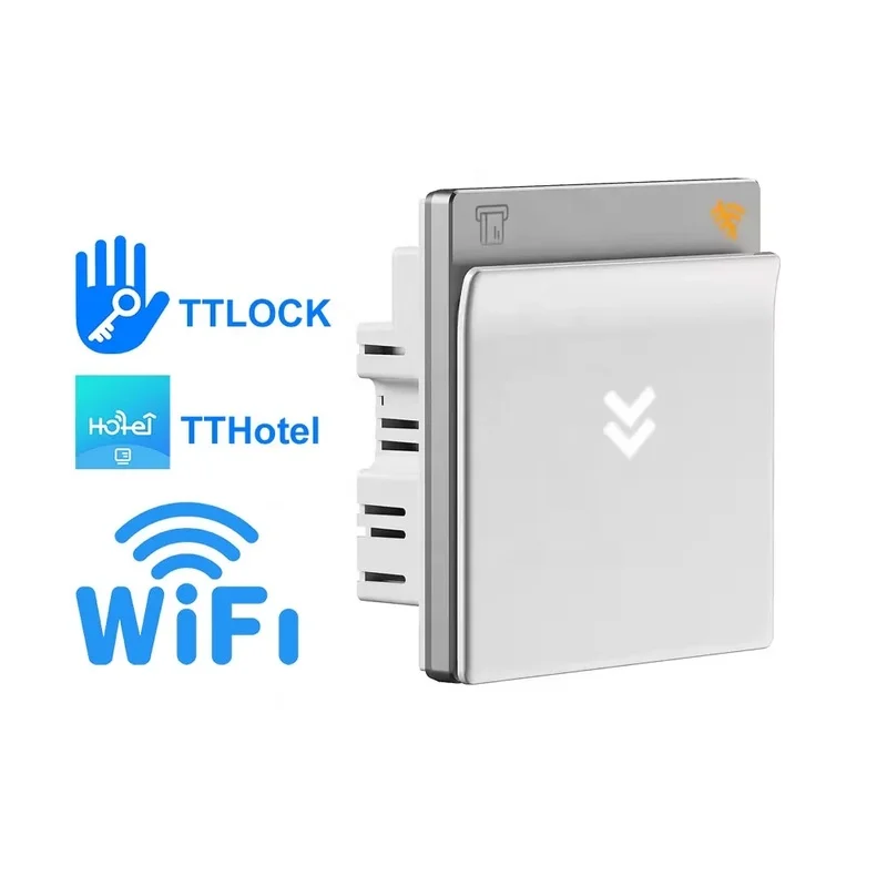 Hotel Energy Saving Switch TTHOTEL TTLock 13.56MHz Key Card Contactless WiFi App Remote Control Wall Switch
