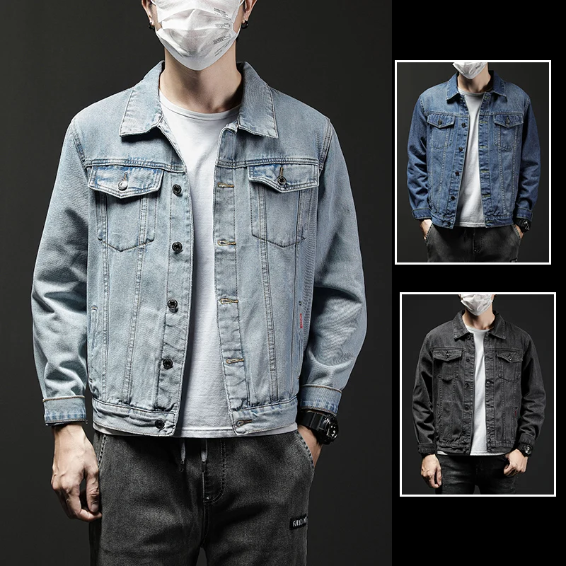 الرجال العصرية البضائع نمط الدنيم سترة 2025 الخريف الشتاء نمط جديد عصري وسيم معطف الدنيم عادية حجم كبير 5XL