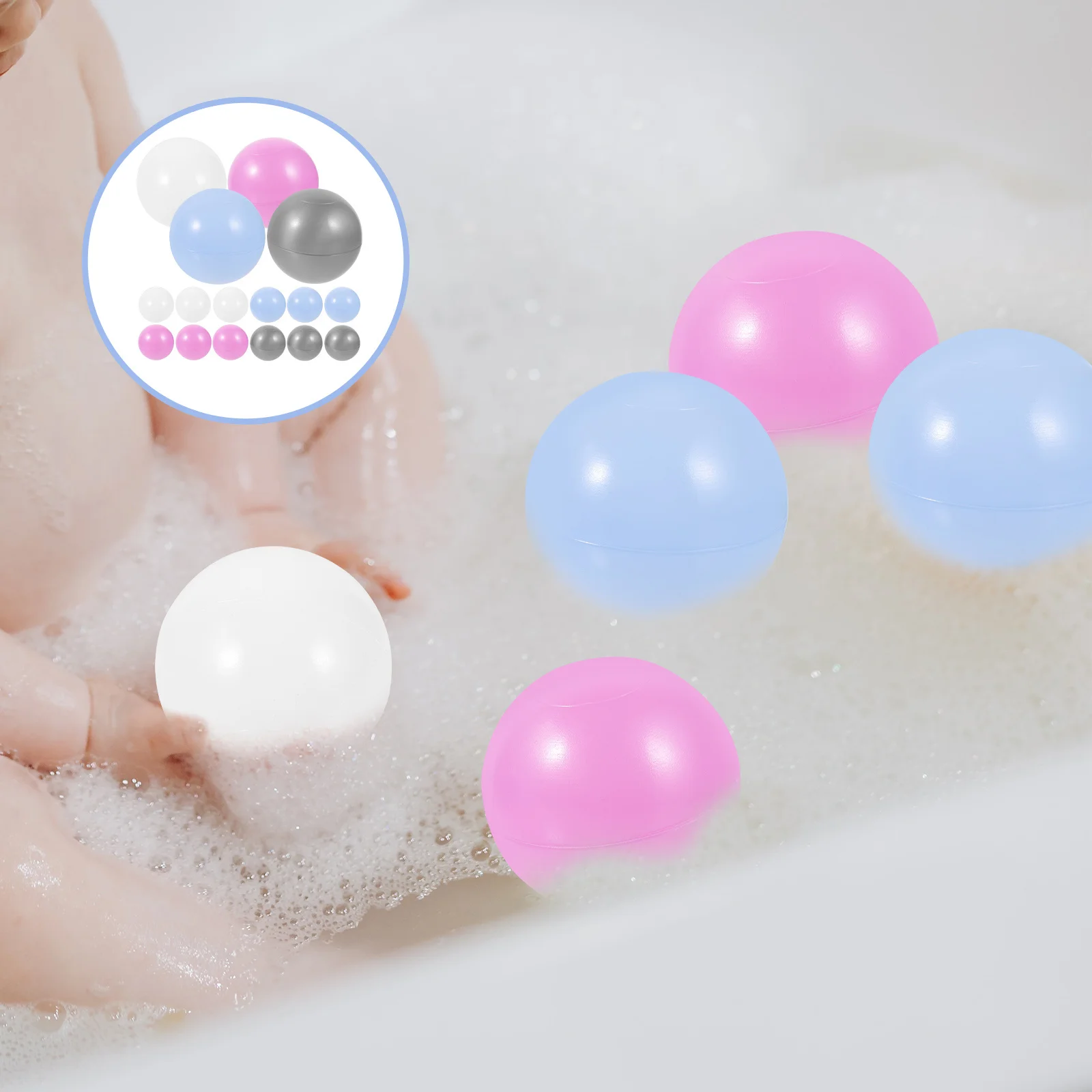 50 szt. Kolorowe kulki spożywcze, odporne na ścieranie, bezpieczne dla dzieci, do basenów, namiotów, trampolin, edukacyjne kulki do basenów z kulkami, idealne na prezent.