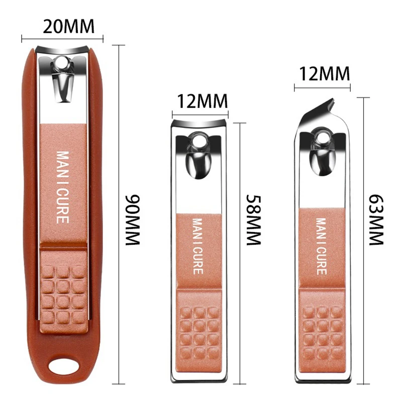5Pcs/Set Portable Universal Nail Clippers Glass File Earpick Household Professional Stainless Steel Utility Pedicure Nail Tools