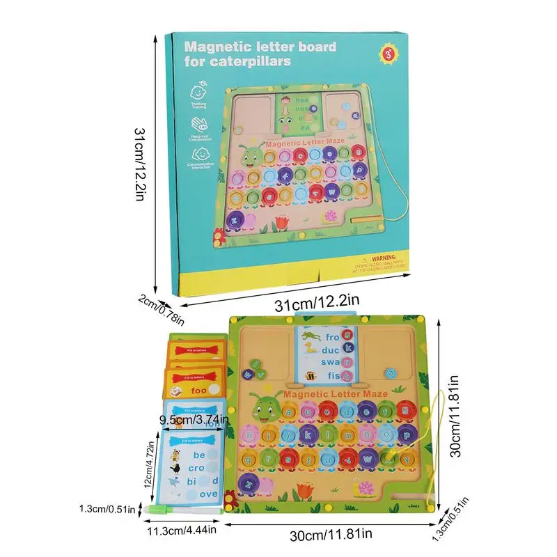 Magnetische Letter Matching Game Alfabet Puzzel Magnetisch Bord Educatieve Brief Matching Doolhof Fijne Motoriek Brief Sorteren