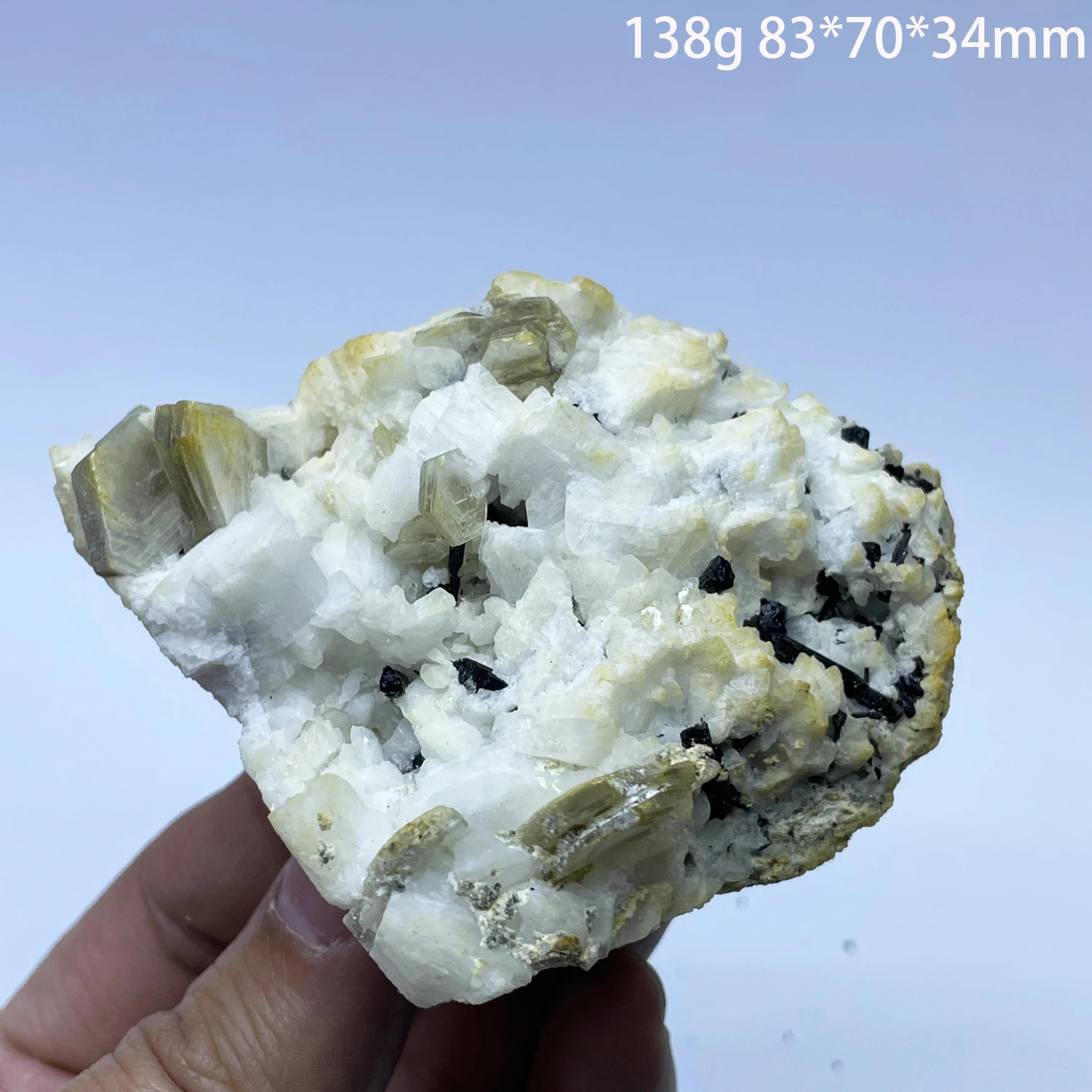 Natural Stone Mica Black Tourmaline Mineral Specimen Clear Quartz Crystal Rock - Healing Home Decoration Gift