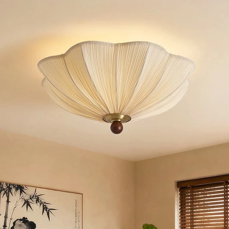 Japanese Wabi Sabi Fabric Ceiling Light Living Room Balcony Homestay Tea Room Study Advanced Atmosphere Decorative Fixtures