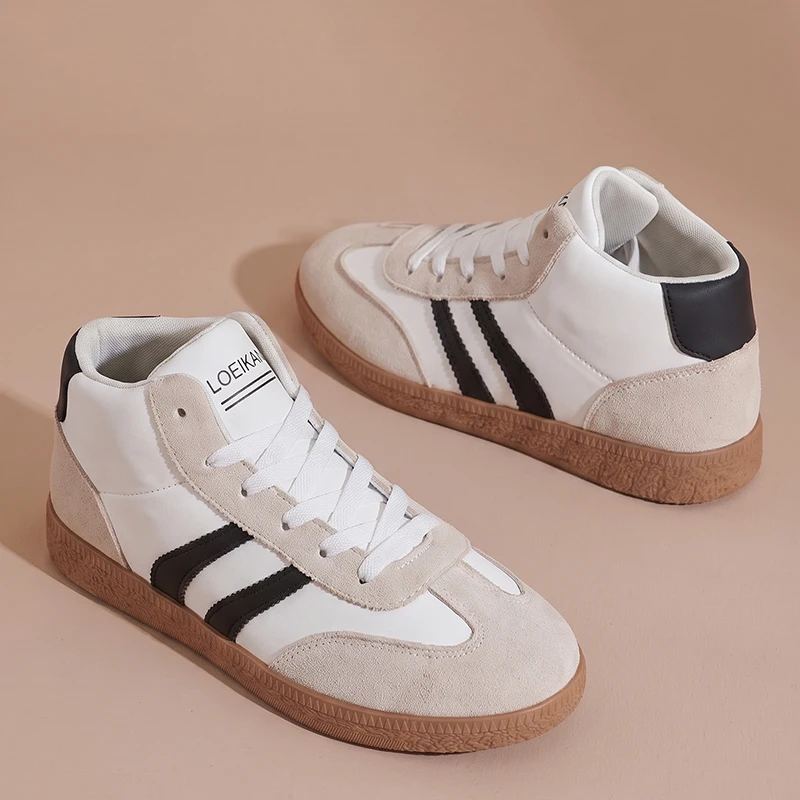 Herren High-Top Retro-Sneaker mit weichem Obermaterial, Gummisohle, Schnürung, Allround-Schuhe für den täglichen Alltag, Freizeit, Straße, Campus und Stadtspaziergänge. – Detail 7