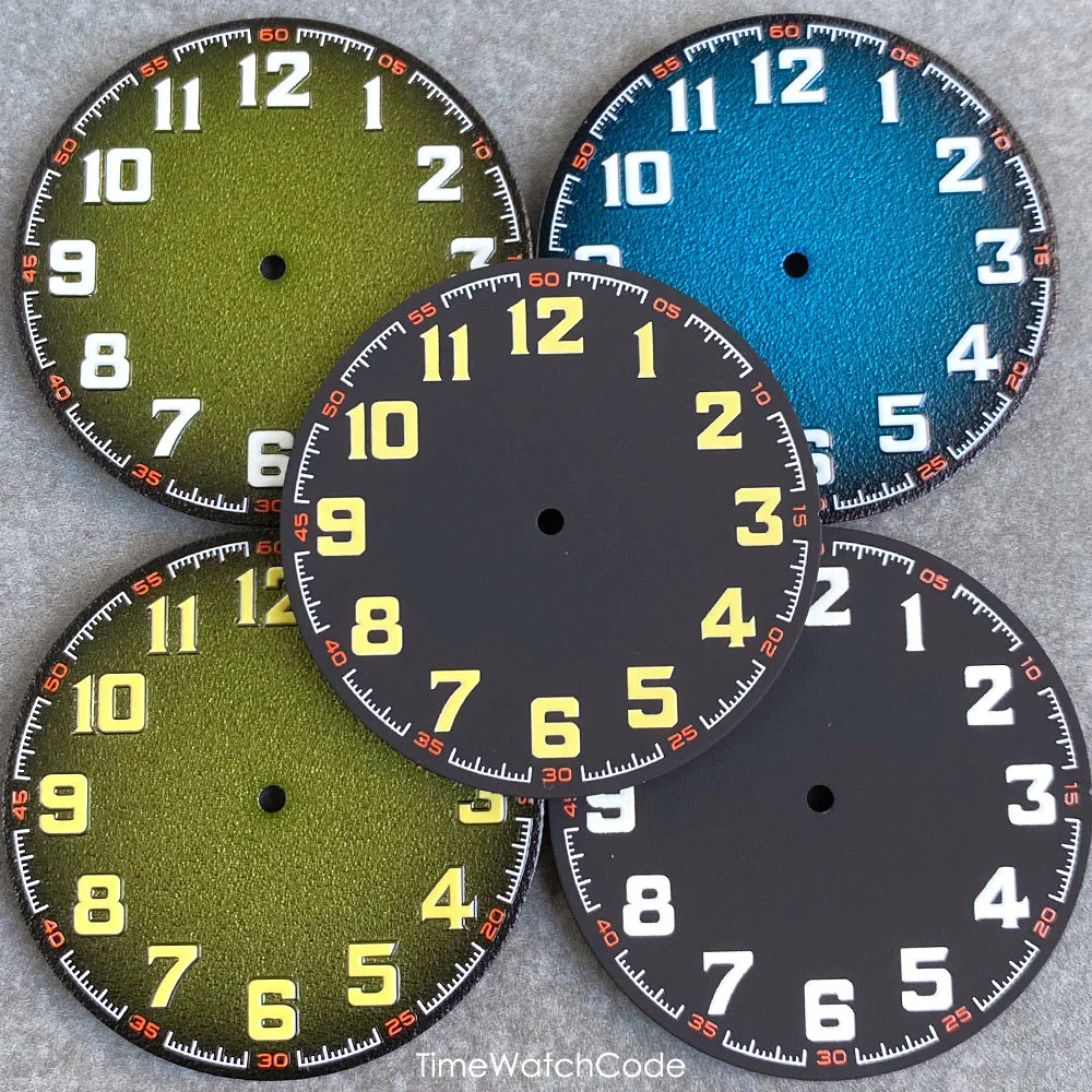 40.4mm Retro Pilot Aviator Watch Dial Hands Modified for Miyota8215 DG2813 ETA2824 PT5000 SW200 NH35 NH36 NH38 Arabic Numerals