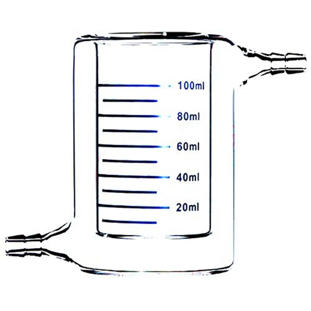 50ml~5000ml Labware Double-walled Jacketed Transparent Quartz Glass Beaker SiO2 Composition for Photocatalytic Applications