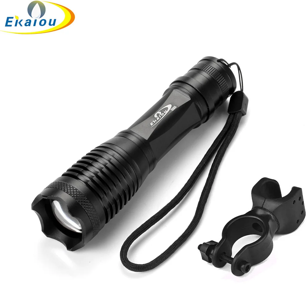 Super Bright LED Flashlight High Lumen T6 Portable With Clip Outdoor Water Waterproof Zoom Torch Light 5 Modes Lamp