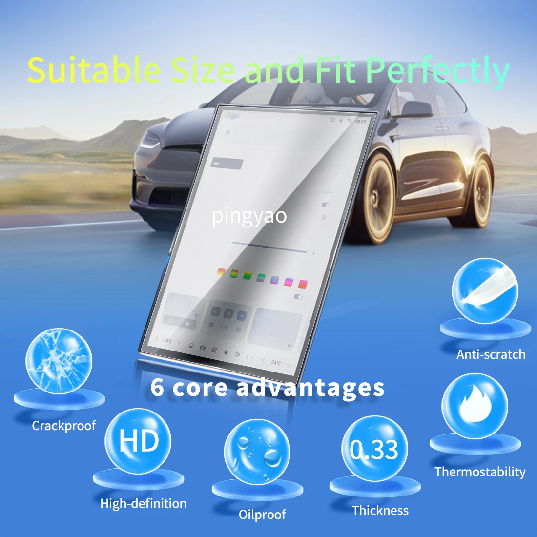 Car Sticker Screen Protector Navigation Display Tempered Glass Protective Film Car Accessories Vehicle For 24 NATA GT