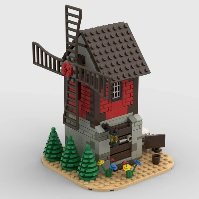 Medieval Street View Model Moc Building Bricks Farmer's Windmill Technology Modular Blocks Gift Christmas Toys DIY Sets Assembly