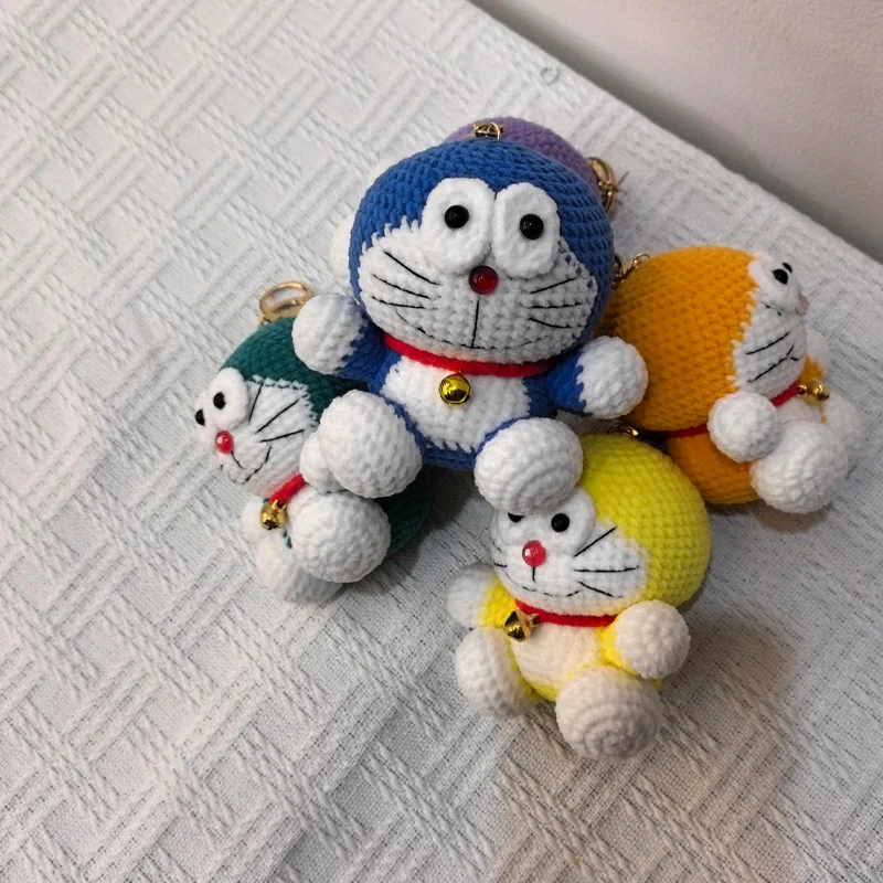 Cartoon Cat Doll Handmade Woven Knitting Yarn Keychain Wool Thread Hook Weaving Crochet Doll Decoration Creative Gifts