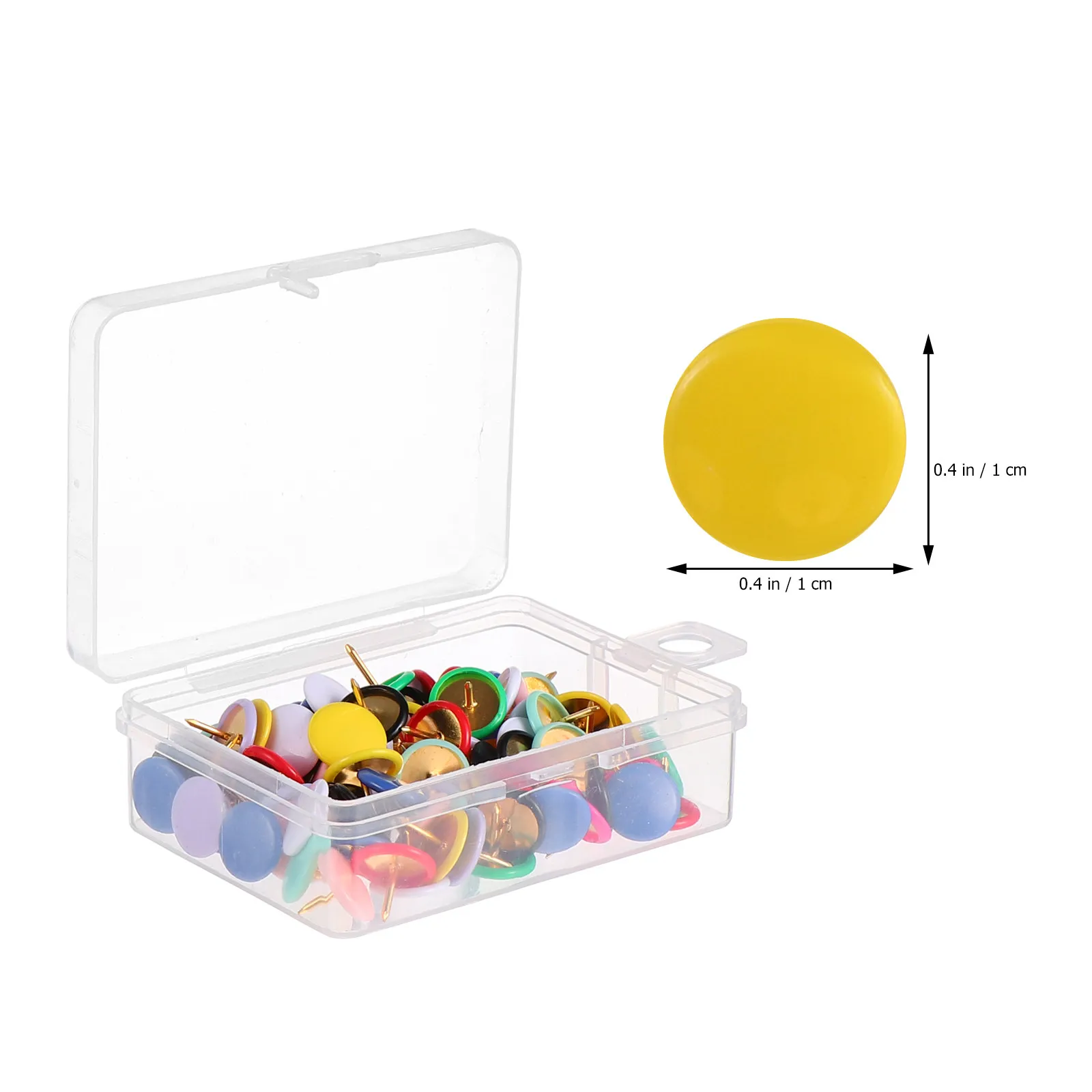 100Pcs Mixed Color Plastic Thumbtacks Flat Round Head Push Pin Easy Insert for Map Bulletin Board DIY Accessories