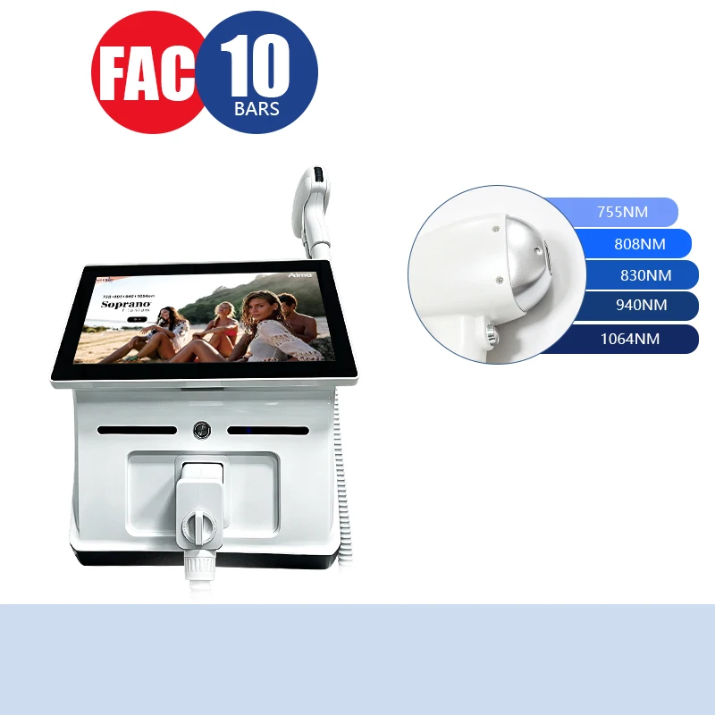 Nieuwste 6000W Diode Laser Pijnloze Permanente Ontharing FAC Geavanceerde Technologie Met 6 Golflengten Salon Exclusief Volledig Gecertificeerd