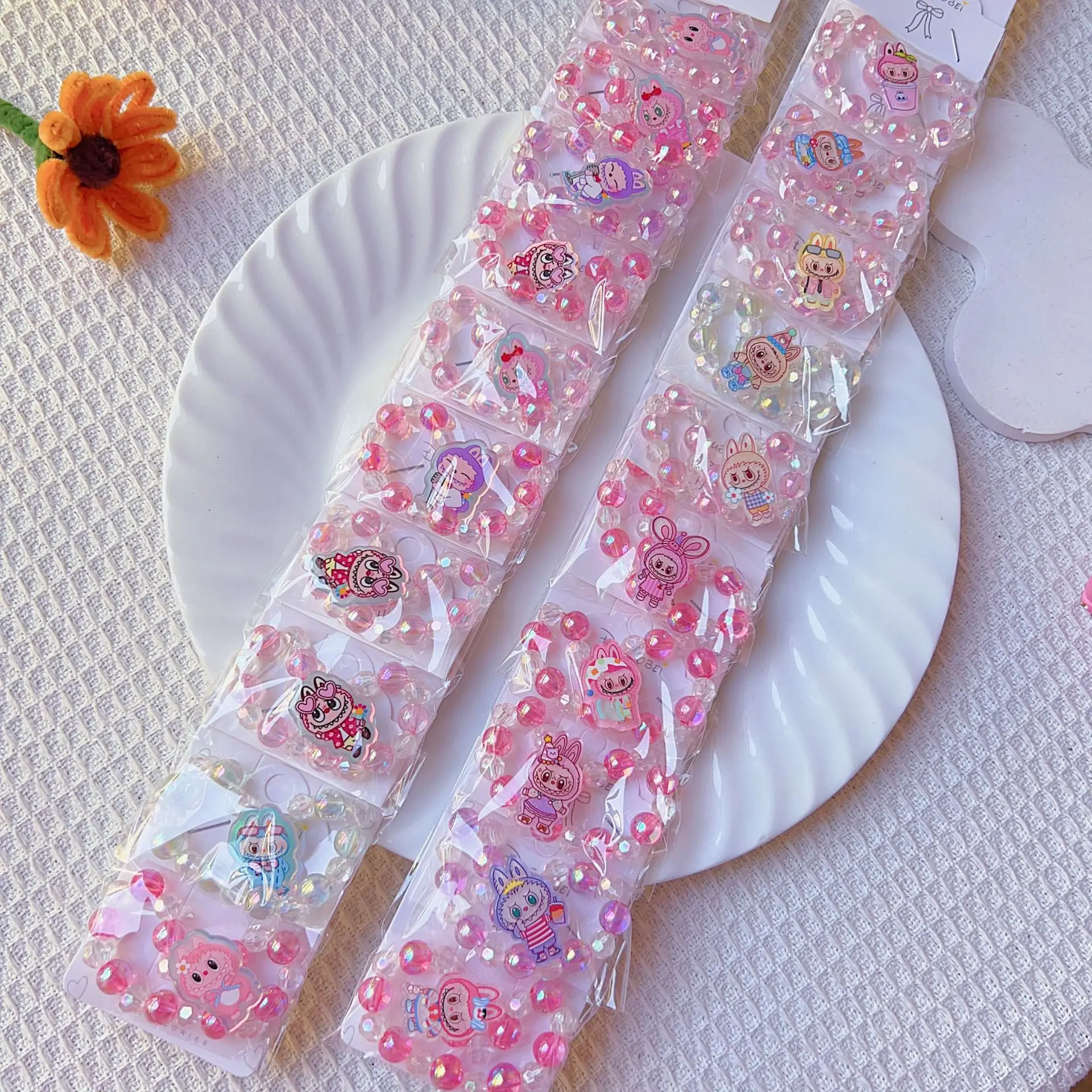 

10pcs Children's Cartoon Bracelet Colorful for Girls Anime Cartoon Stitch Child Hand Jewelry Kawaii Friends for Gifts