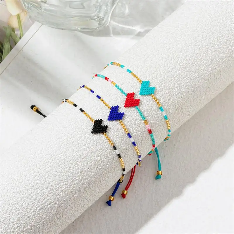 ZHONGVI Multicolor Heart Bracelet Miyuki Pulseras Mujer Moda Women Bohemian Bileklik Cuff Bracelets Jewelry Couples Lover Gift
