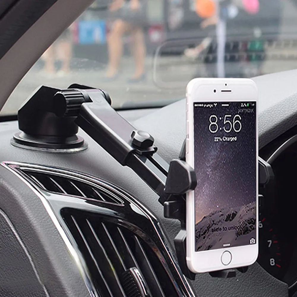 Car Phone Mount Long Arm Suction Cup Sucker Car Phone Holder Stand Mobile Cell Support For Mobile Smart Cell Phone GPS